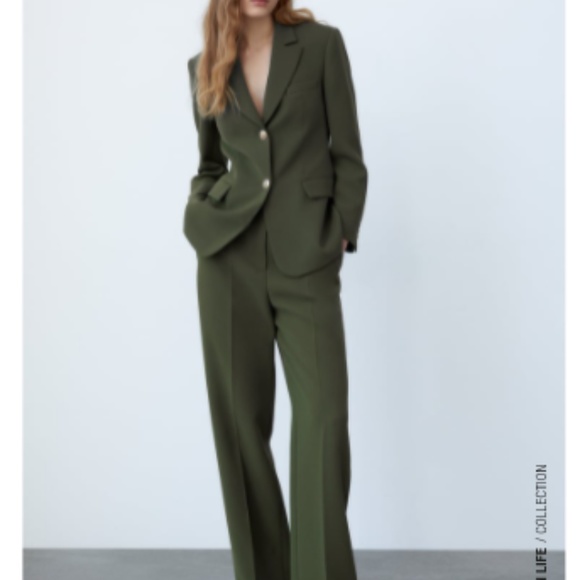 Nwt Zara Wide Leg Menswear Style Pants 